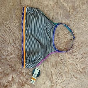No Boundaries striped bikini top